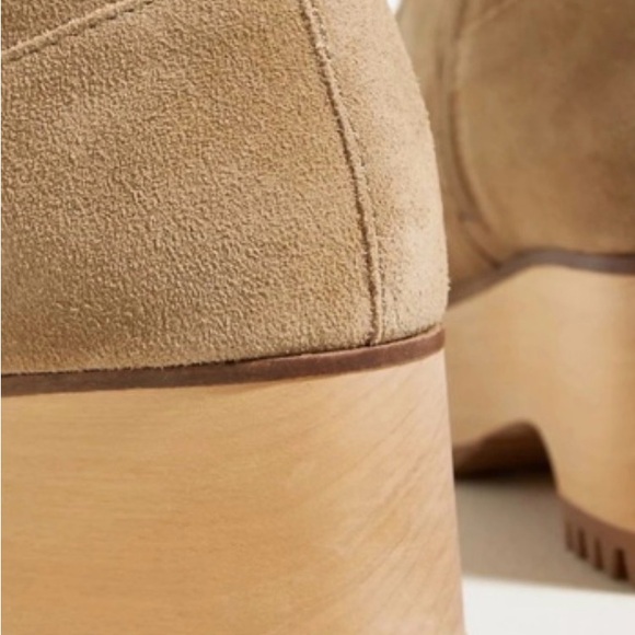 Kelsi Dagger Brooklyn Whip Clog Booties Tan Suede Platform NWT - Picture 3 of 7